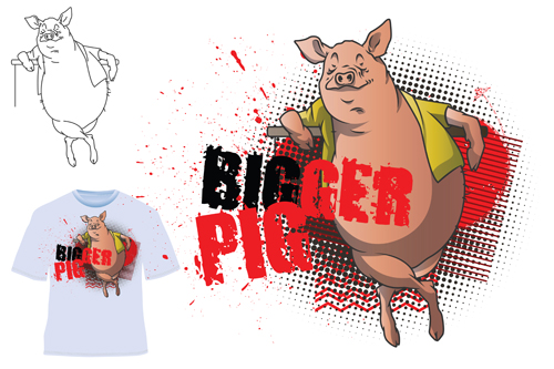 Cute bigger pig for T 156132 t-shirt pig for cute bigger   