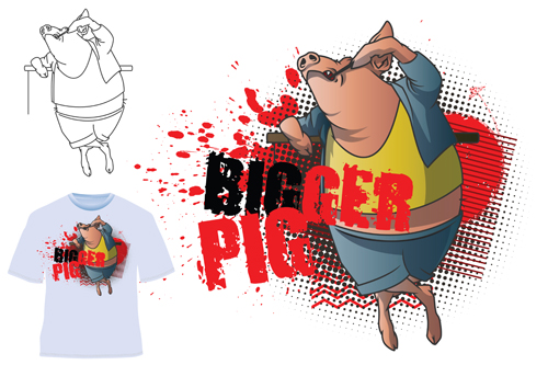 Cute bigger pig for T 156139 t-shirt pig for cute bigger   