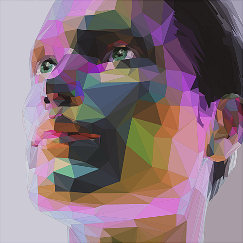 Geometric polygon portrait vector material 06 portrait polygon geometric   