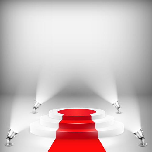 Podium with red carpet and spotlight vectors 07 spotlight Podium carpet   