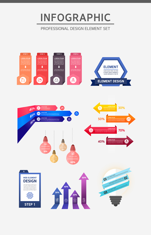 Infographic professional illustration vectors set 07 professional infographic illustration   