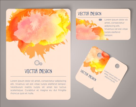 Vintage watercolor cards with tags vectors material 13 watercolor vintage tags cards   
