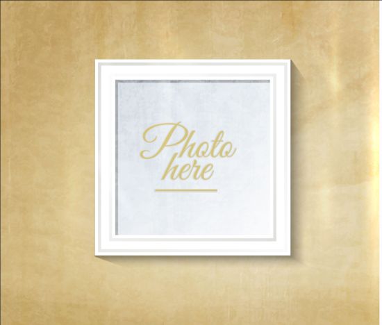 White photo frame with beige wall vector 05 white wall photo frame beige   