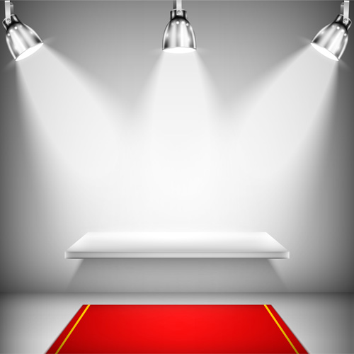 Podium with red carpet and spotlight vectors 05 spotlight Podium carpet   