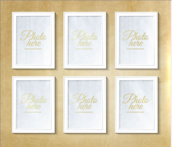 White photo frame with beige wall vector 03 white wall photo frame beige   