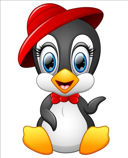 lovely penguin cartoon set vectors 12 penguin lovely cartoon   