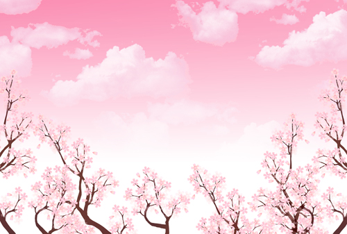 Sakura with cloud vector background sakura cloud background   