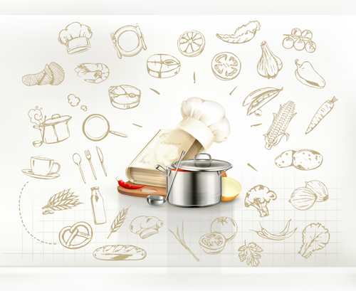 Hand drawn cooking infographics vector infographics hand drawn cooking   