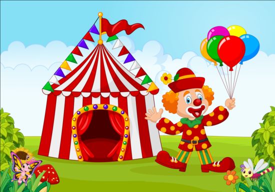 Clown and circus vector material 01 clown Circus   