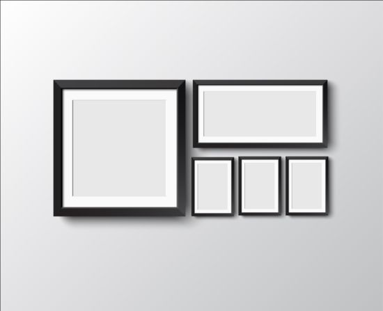 Black photo frame on wall vector graphic 07 wall photo graphic frame black   