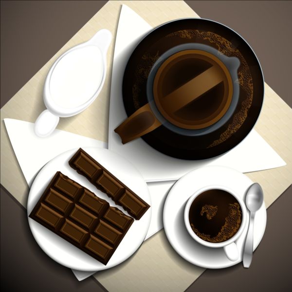 Coffee and chocolate vector material coffee chocolate   