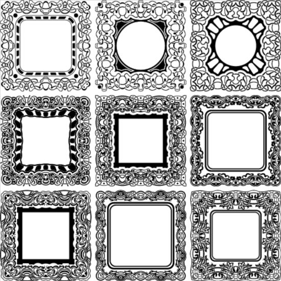 9 Kind decor frame vector set kind frame decor   