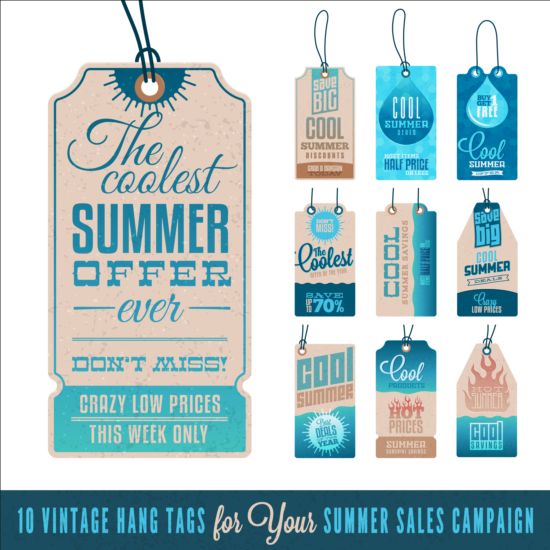 Summer sale label set vectors 14 summer sale label   