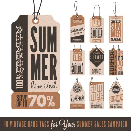 Summer sale label set vectors 13 summer sale label   