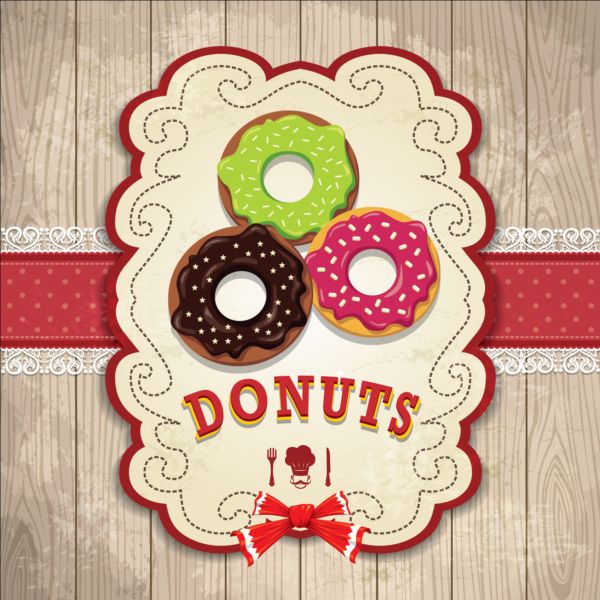 Vintage donuts poster design vector vintage poster donuts design   