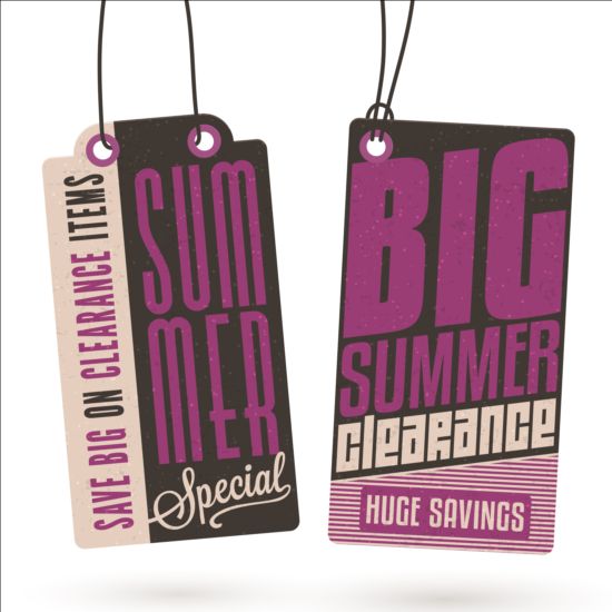 Summer sale label set vectors 12 summer sale label   