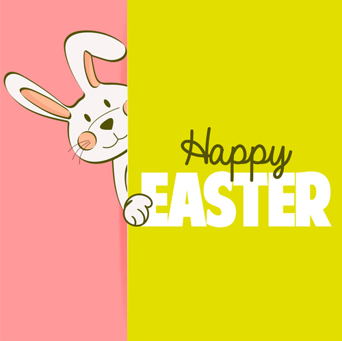 Cute rabbit with easter cards vectors graphics 07 rabbit graphics easter cute cards   
