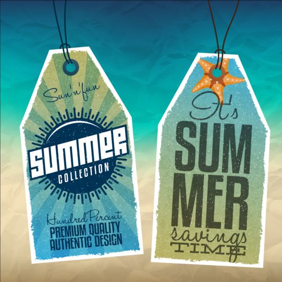 Summer sale label set vectors 01 summer sale label   