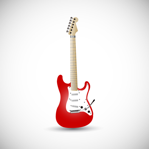 Red electric guitar vector illustration red illustration guitar electric   