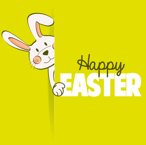 Cute rabbit with easter cards vectors graphics 06 rabbit graphics easter cute cards   