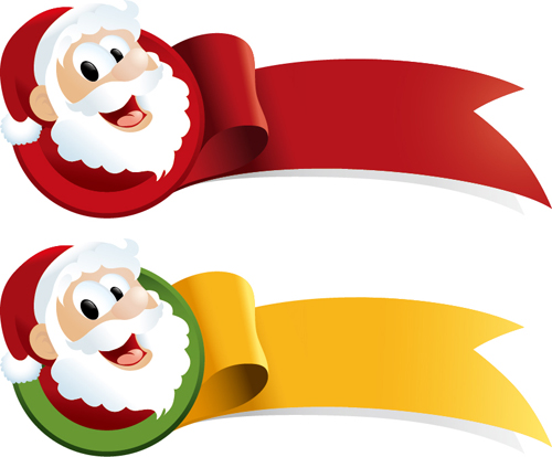 Christmas santa with ribbon vector santa ribbon christmas   