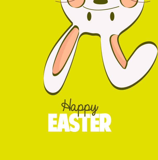 Cute rabbit with easter cards vectors graphics 05 rabbit graphics easter cute cards   