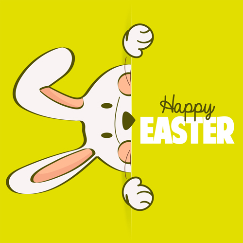 Cute rabbit with easter cards vectors graphics 04 rabbit graphics easter cute cards   