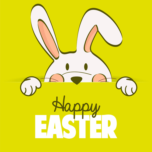 Cute rabbit with easter cards vectors graphics 03 rabbit graphics easter cute cards   