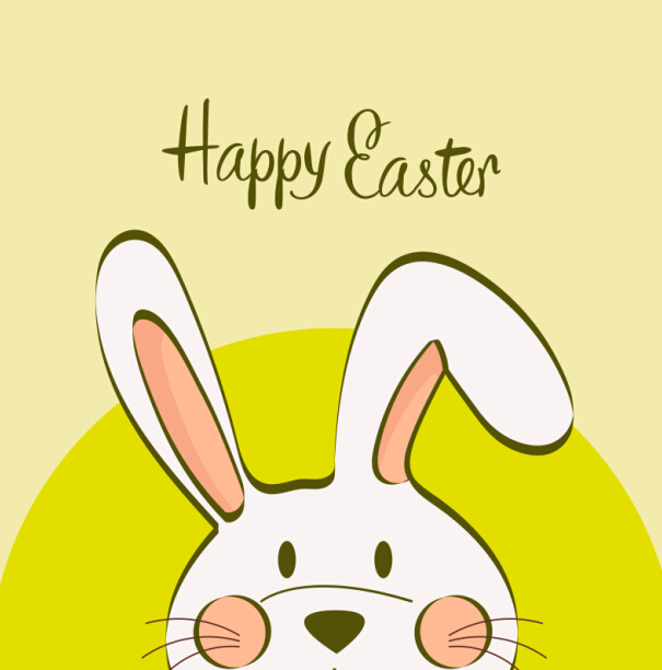 Cute rabbit with easter cards vectors graphics 01 rabbit graphics easter cute cards   