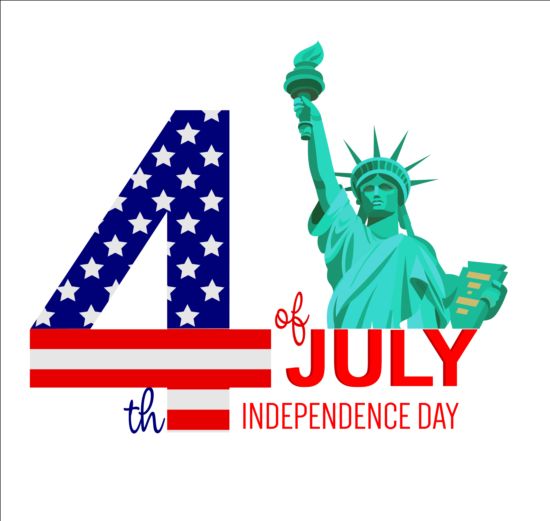 Statue of Liberty with Independence Day background vector 01 Statue Liberty Independence background   
