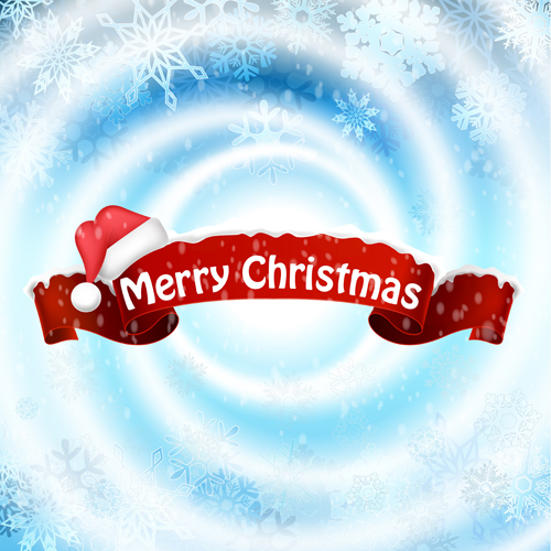 Christmas red ribbon with snowflake background vector 04 wflake ribbonsno christmas background   