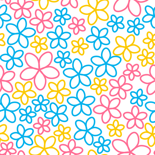 Cute flowers seamless pattern vector 01 seamless pattern flowers cute   