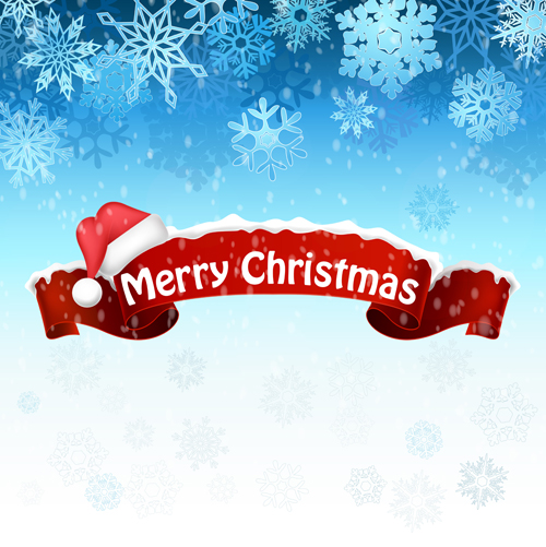 Christmas red ribbon with snowflake background vector 02 wflake ribbonsno christmas background   