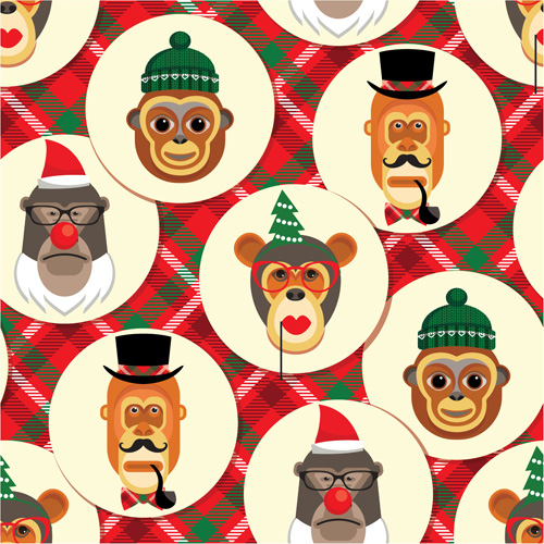 2016 monkey seamless pattern vector seamless pattern monkey 2016   