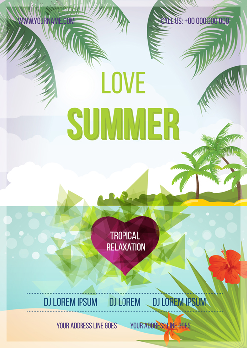 Sea style summer party flyer vector 03 summer style sea party flyer   