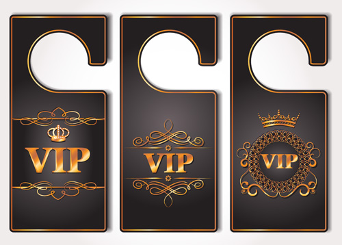 VIP gold door tags vector material vip tags material gold door   