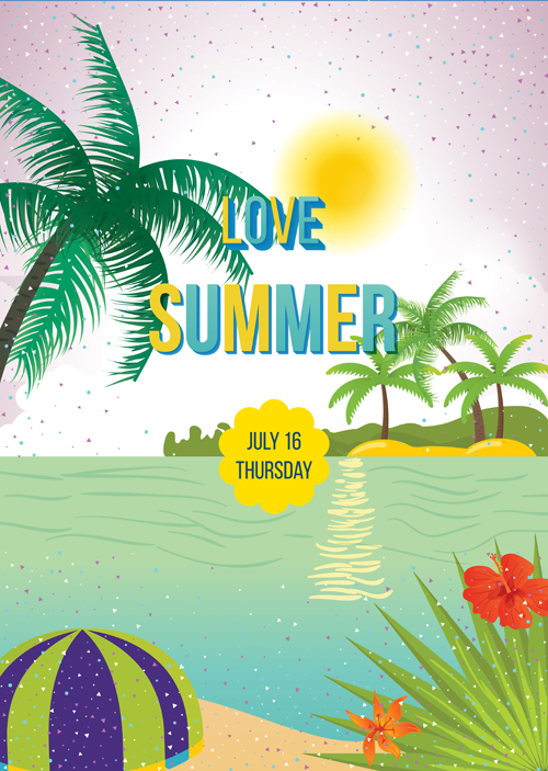 Sea style summer party flyer vector 02 summer style sea party flyer   