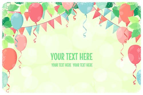 Fresh green leaves and multicolored balloons background vector 02 multicolored leaves green fresh balloons background   
