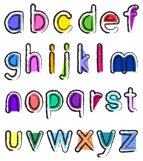 Artistic small alphabet vector material small Artistic alphabet   