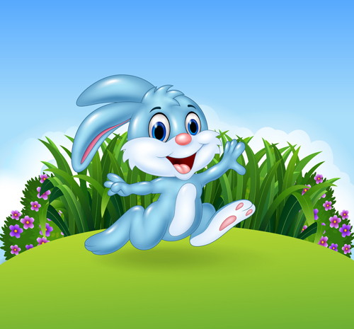 Cartoon easter rabbit cute vector material 06 rabbit easter cute cartoon   