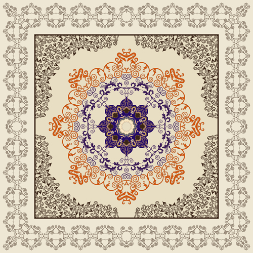 Bandanna pattern ornament design vector material 02 pattern ornament material design Bandanna   