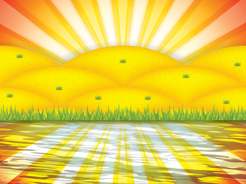 Cartoon sun with summer backgrond vector 04 sun summer cartoon backgrond   