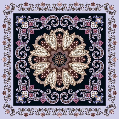 Bandanna pattern ornament design vector material 01 pattern ornament material design Bandanna   