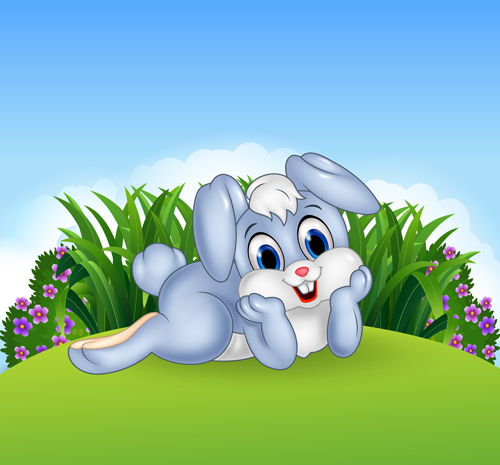 Cartoon easter rabbit cute vector material 05 rabbit easter cute cartoon   