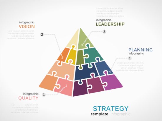 Puzzle with infographic template vectors 11 puzzle infographic   