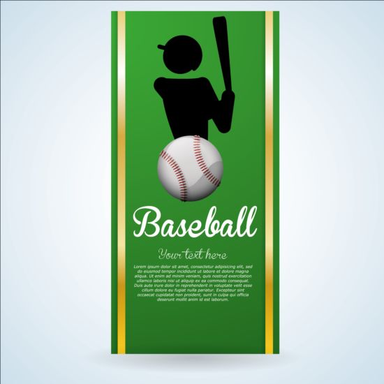 Baseball green banner with people silhouette vectors set 19 silhouette people green baseball banner   