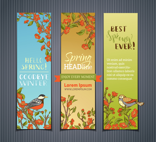 Beautiful flower with spring banners vector 06 spring flower beautiful banners   