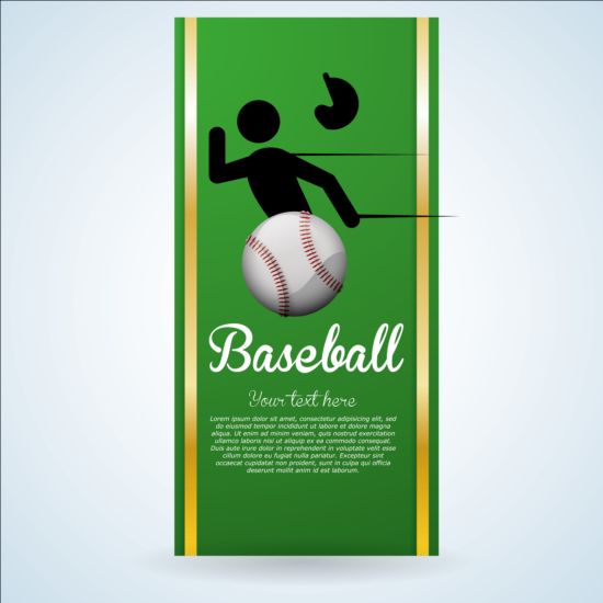 Baseball green banner with people silhouette vectors set 18 silhouette people green baseball banner   