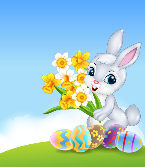 Cartoon easter rabbit cute vector material 12 rabbit easter cute cartoon   