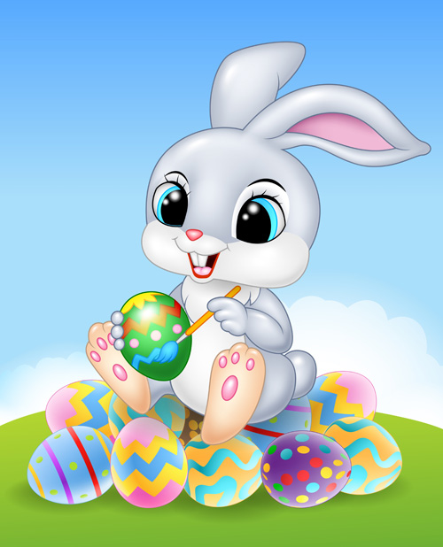 Cartoon easter rabbit cute vector material 11 rabbit easter cute cartoon   